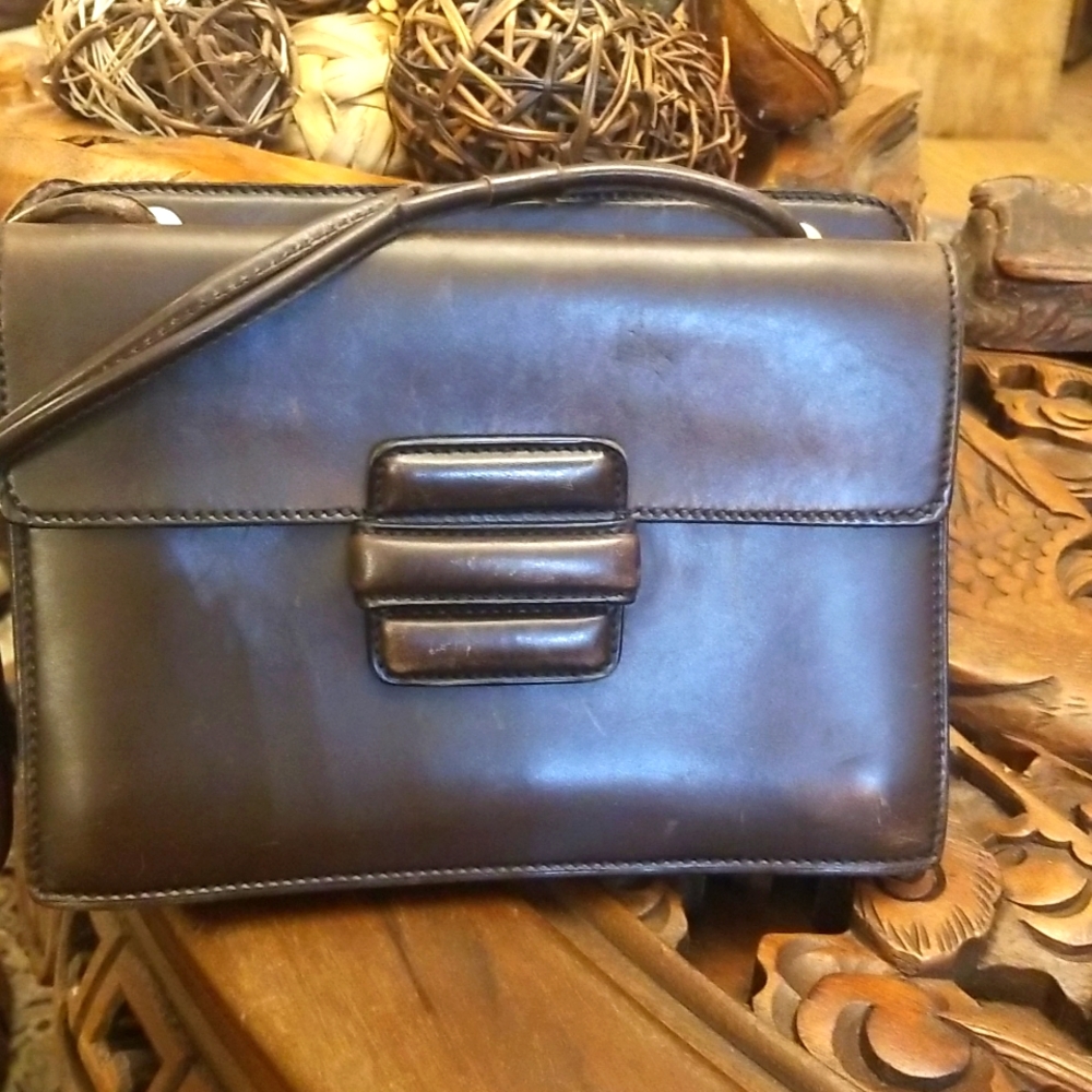 Vintage Franzi brown leather satchel bag